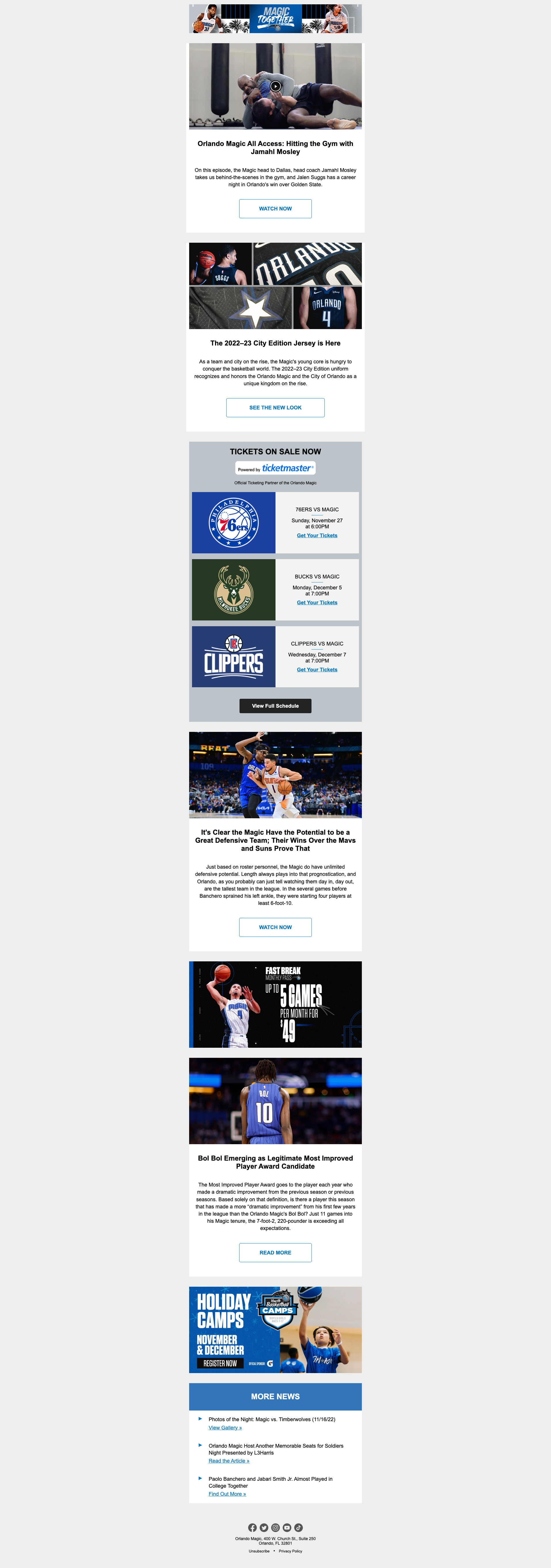 Orlando Magic Promotional Email